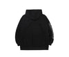 Simple style letter print drawstring drop shoulder pocket hooded fleece sweatshirt