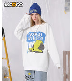 Cartoon Cat Embroidery Fleece Sweatshirt