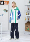 White Sports Style Color Block Loose Jacket