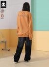Simple Letter Embroidered Fake Two-piece Pure Cotton Round Neck Sweatshirt