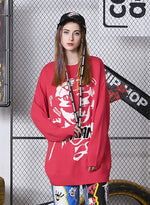 Red Letter Jacquard Pullover Sweater