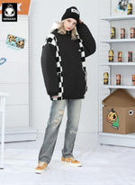 Checkerboard Cashmere Couple Padded Coat