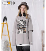 Cat Photo Print Fake Two-Piece Sweatshirt