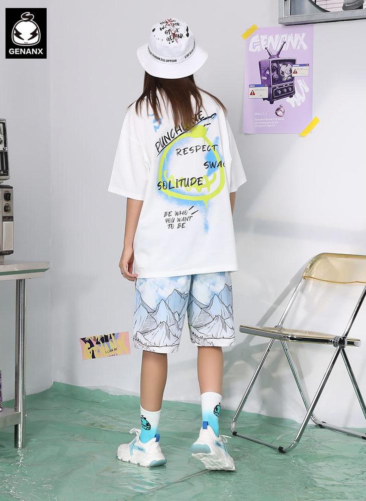 Street Style Letter Print Round Neck T-Shirt