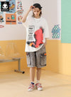 Abstract Graffiti Letter Print Space Cotton T-Shirt