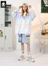 Colorful Graffiti Letters Print Hooded Jacket