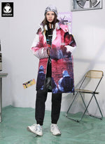 Removable Astronaut Print Padded Coat