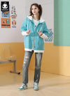 Fake Two Piece Color Block Patchwork Jacket