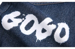 Street Stitched Logo Print Jogger Jeans