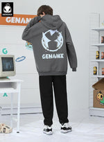 Plain Cartoon Print Kangaroo Pocket Hoodies