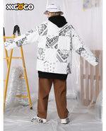 Paisley Cat Print Quilted Padded Coat