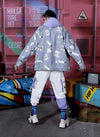 Hip-Hop Oversize Multi-Color Print Couple Jacket