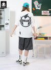 Contrast Color Letter Print Loose Casual Shorts