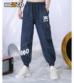 Street Stitched Logo Print Jogger Jeans