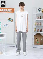 Sports Style Color Block Label Casual Pants