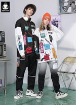 Street Splash Ink Print Crew Neck Couple Sweatshirt