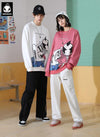 Cartoon Print Space Cotton Couple Sweatshirt