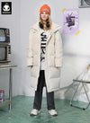 Plain Graffiti Print Lapel Couple Down Coat