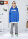 Casual Plaid Letter Embroidery Stretch Rope Jogger Pants