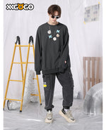 Daisy Donut Chain Print Basic Cotton Sweatshirt