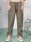 Safari Style Plain Pocket Cotton Jogger Pants