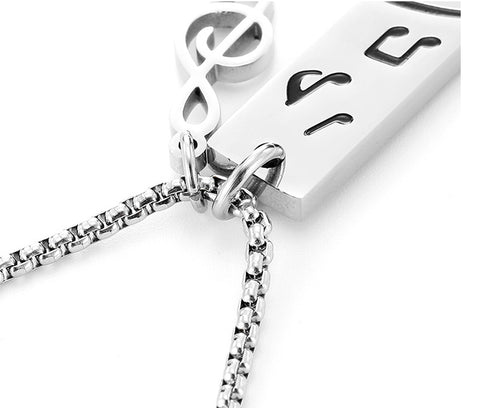 Brand Note Pendant Couple Necklace