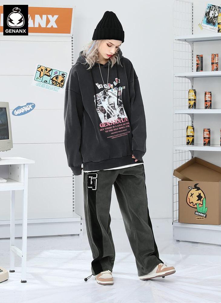 Embroidery Label Corduroy Jogger Pants