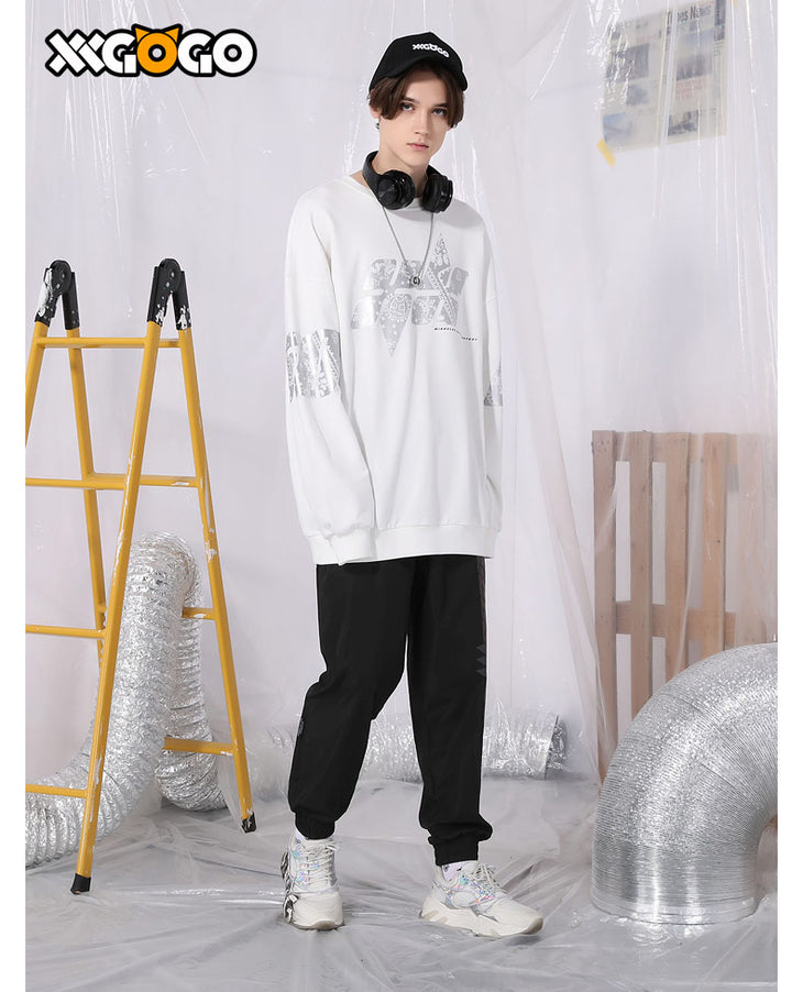 Basic Logo Print Loose Jogger Sweatpants