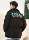 Minimalist Logo Print Thickened Padded Coat