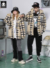 Color Block Pocket Embroidery Padded Coat