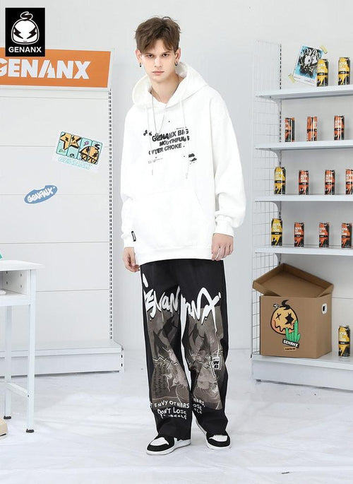 Cartoon Graphic Oversized Casual Pants
