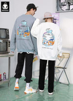 Monster Castle Print Couple Sweatshirt