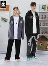 Casual Plain Letter Print Jacket With Hooded