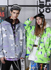 Hip-Hop Oversize Multi-Color Print Couple Jacket