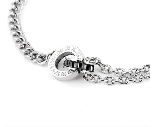 Street Interlocking Engraved Couple Bracelet