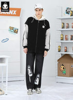 Graphic Embroidery Couple Padded Jacket