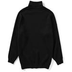 Plain Lapel Turtleneck Oversize Sweater