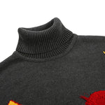 Youth Color Block Jacquard Turtleneck Sweater