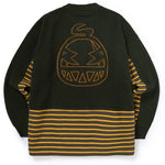 Contrast Color Stripe Cartoon Jacquard Sweater