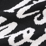 Black Cartoon Jacquard Knit Sweater