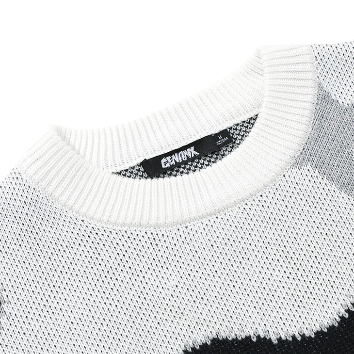 Color Block Pattern Jacquard Sweater