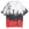 Street Style Color Block Print Round Neck T-Shirt