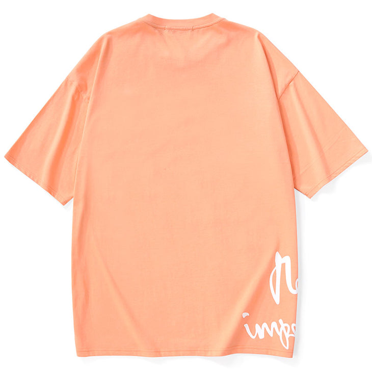 Color Block Pocket Street Print Drop-Shoulder Sleeve T-Shirt