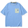 Color Block Pocket Double Layer Collar Letter Print T-Shirt