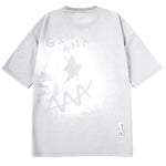 Cartoon Letter Spray Painting Print Space Cotton T-Shirt