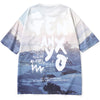 Blue Glacier Print Space Cotton T-Shirt