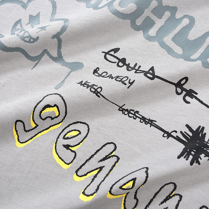 Minimalist Graffiti Letter Print Cotton Loose T-Shirt
