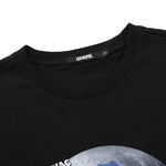 Planet Line Print Round Neck T-Shirt