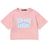 Bm Style Color Block Navel Crop T-Shirt