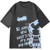 Hip Hop Letter Graffiti Print Space Cotton T-Shirt